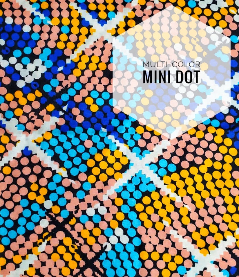 Multi-Color Mini Dot Satin Lined Head Wrap (60 x 14 inches)